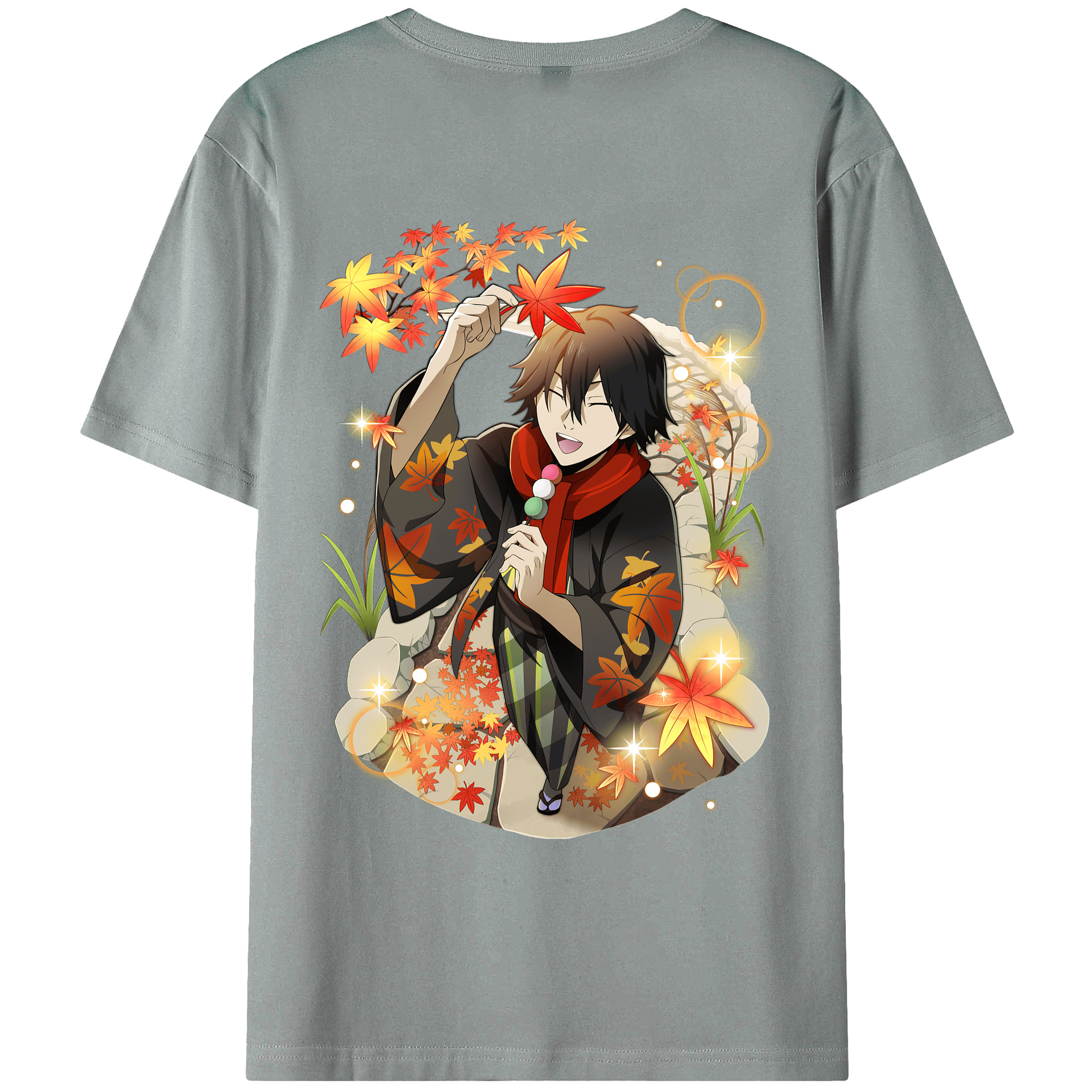 （画像用） 文豪ストレイドッグス Bungo Stray Dogs 綿100％ メンズ半袖Tシャツ（バックプリント） 通気性
